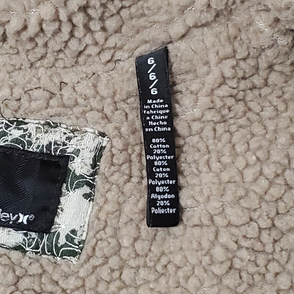 Hurley Boy's Sz 6 Hoodie Jacket Sherpa Lined Brown - Image 4 of 4