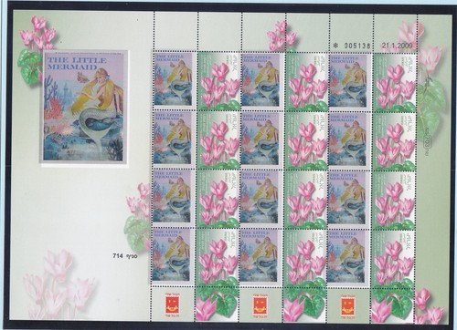 Israel 1723 postfrisch 2008 Die kleine Meerjungfrau Alpenveilchen Persicum Blumen ganzer Bogen