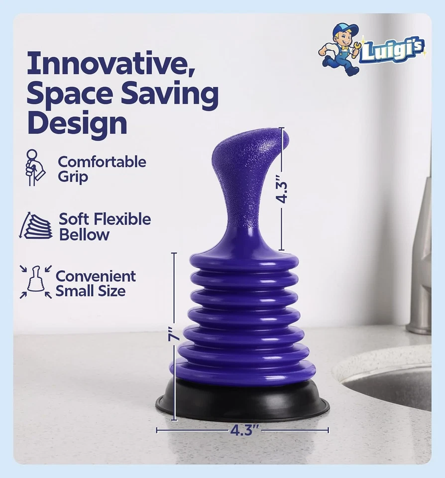 Мини-плунжер для раковины, небольшой мощный инструмент для удаления засорений для кухни и ванной комнаты - Изображение 4 из 4