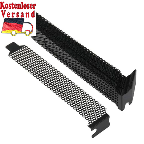 3Pc PCI Slot Cover Black Metal Punching Cooling Fan Dust Filter Dust Filter Blan - Afbeelding 6 van 7