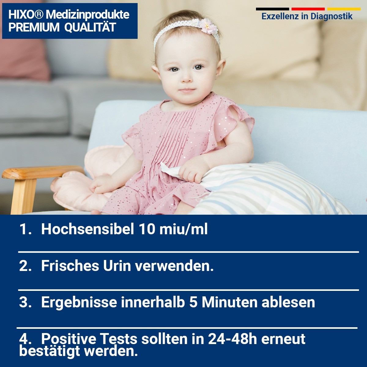 20x Schwangerschaftstest HIXO Baby 10 miuml Teststreifen Urintest hCG-Test Früh