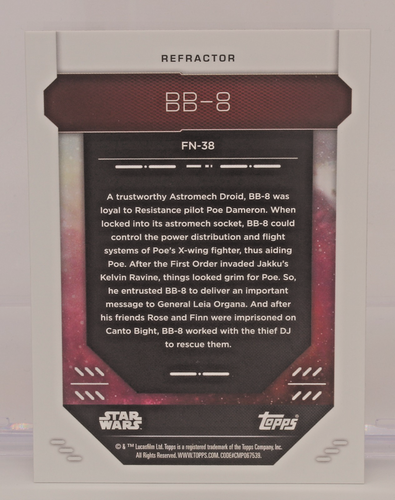 2023 Topps Finest Star Wars BB-8 #FN-8 Refractor - Picture 2 of 2