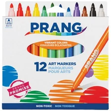 Prang Assorted Color Markers 12 Count Durable Non Toxic Bullet Tip Markers