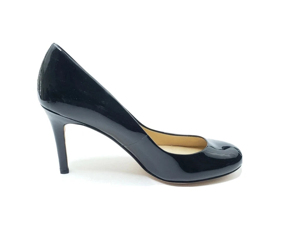 Zapatos de salón Ann Taylor clásicos punta redonda charol negro para mujer talla 6,5 M Foto 2 de 4