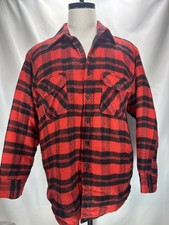 Sears Vintage Plaid Flannel Lined Coat Red Mens Large