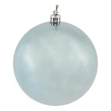 Vickerman 4" Plastic Ball Ornaments in Shiny Baby Blue (Set of 6)