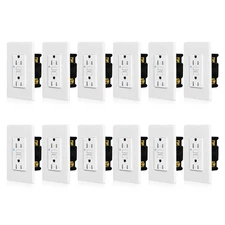20Amp Tamper Resistant GFCI Outlet Receptacles w/LED Indicator Wallplate 12 Pack
