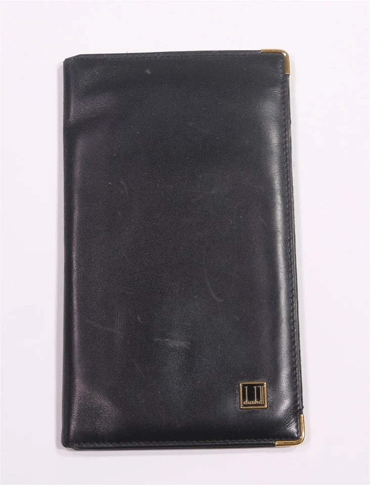Dunhill Black w/ Gold Trim Long Bifold Wallet Men's Made in Spain - Image 2 of 4