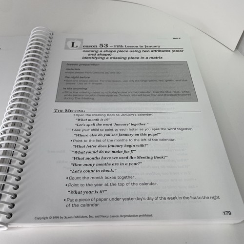 Saxon Math K Kindergarten Home Study Teacher's Edition - Good - Picture 7 of 11