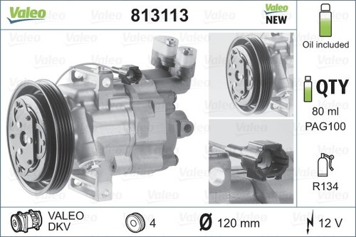 COMPRESSOR AIR CONDITIONING 813113 FOR NISSAN NOTE MICRA/C+C/III CR14DE 1.4L - Picture 3 of 7