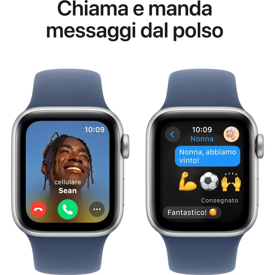 Apple Watch SE GPS 40mm con cassa in Alluminio argento e Denim Sport Band - S/M - Immagine 4 di 4