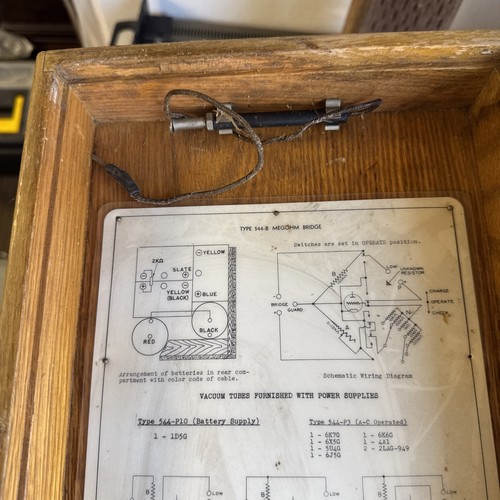 VINTAGE ANTIQUE GENERAL RADIO CO. TYPE 544-B MEGOHM BRIDGE. STEVENS TECH - Picture 13 of 16