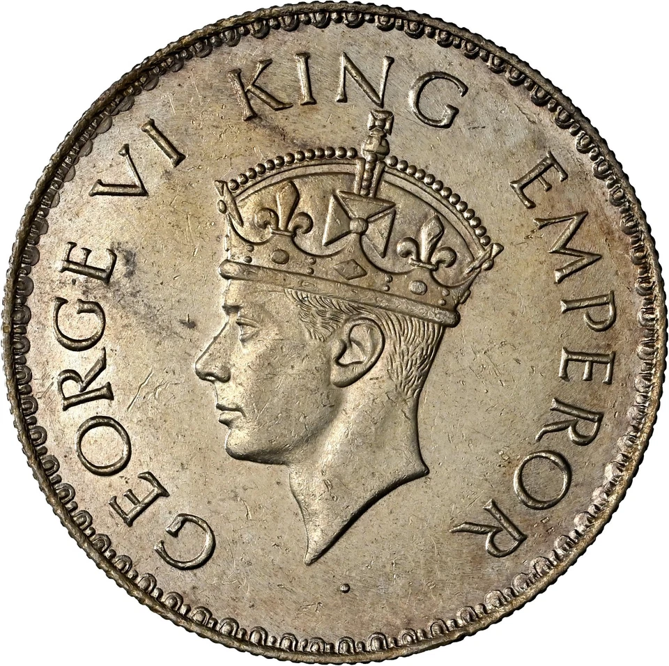 1938(B) INDIA RUPEE NO MINTMARK, NGC, MS62 - Image 2 of 4