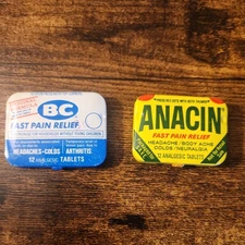 Anacin & BC Pain Relief Tablets Vintage Tin Set