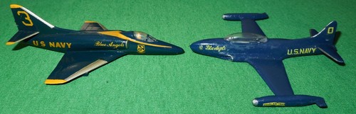 Antique 1950's Era US Navy Blue Angels Wooden Jet Aircraft Collection, 4x Planes - Picture 8 of 12