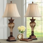 Regency Hill Senardo 30" High Gold Floral Vase Table Lamps Set of 2