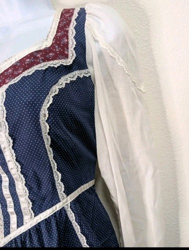 Vintage Gunne Sax Kleid Gr. 14 Cottagecore Prairie Victorian Lace 70s Midi - Bild 13 von 15