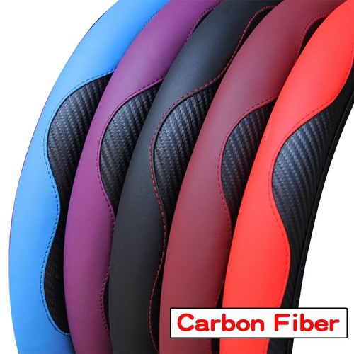 Leather Car Steering Wheel Cover Anti-slip Accessories 38CM/15inch·
