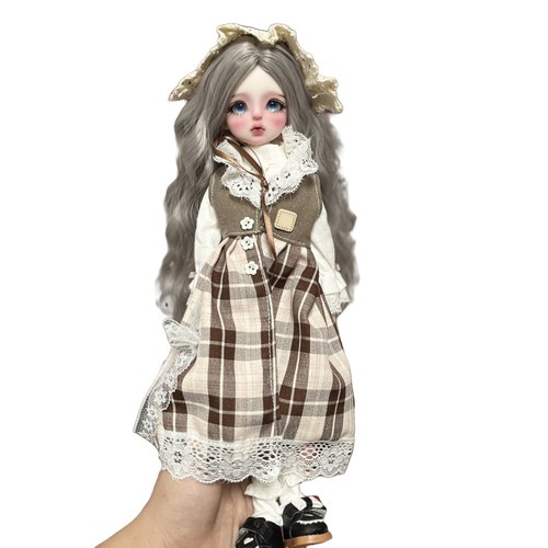 13 inch Height Girl Doll Toy Blue Eyes Handpainted Makeup Face Removable Outfits - Picture 4 of 4