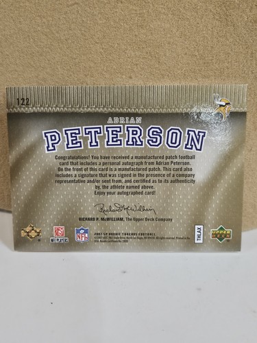 Adrian Peterson Autographed Rookie Threads Only 75 - Picture 6 of 7