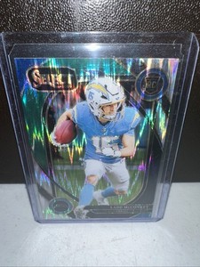 2024 Panini Select - Club Level Ladd McConkey 268 Black & Green Shock Prizm (RC)