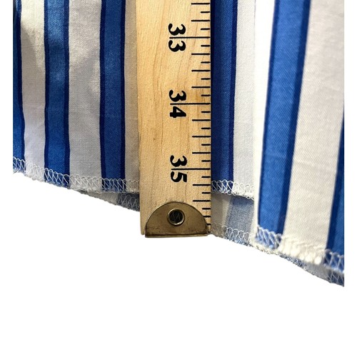 H&M Pants Womens 14 White Blue Striped Floral Wide Leg Lightweight Pull On - Picture 8 of 8