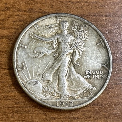 1918 Walking Liberty Half Dollar XF-AU