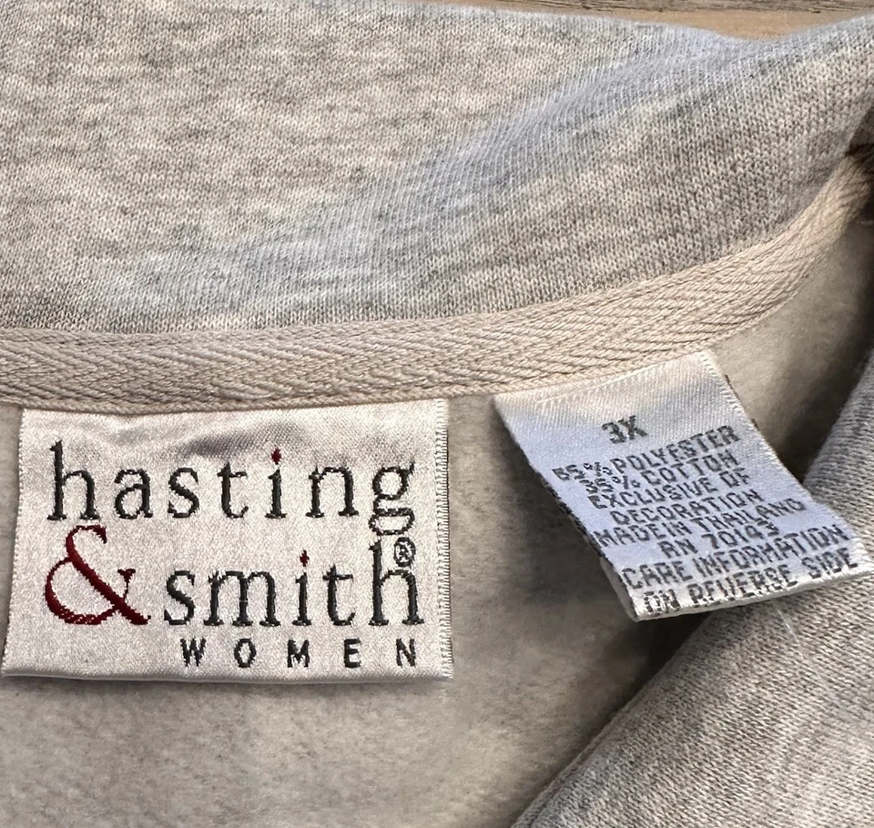 NUEVO Hasting & Smith Sudadera con Cremallera 1/4 Para Mujer 3X Muñeco de Nieve Navidad Copo de Nieve Foto 3 de 4