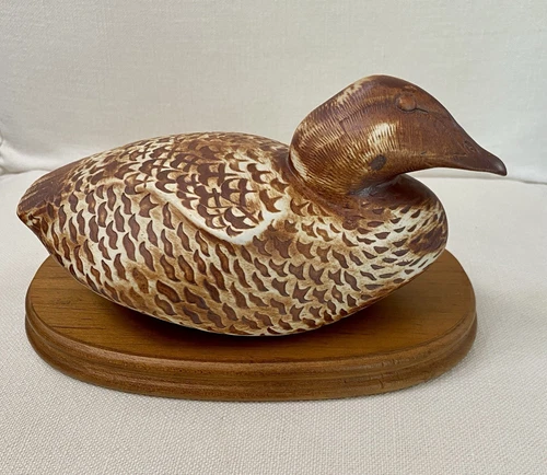 Vintage Gustavberg Sweden Pottery Mallard Duck Signed Paul Hoff