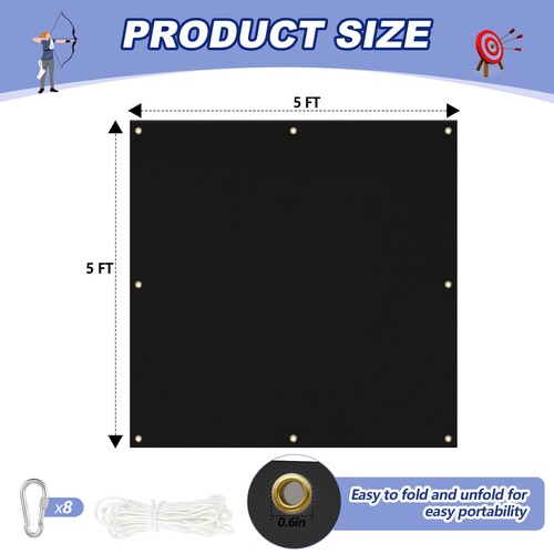 Silipull Archery Backstop Netting Heavy Duty with Rope and Hooks Slingshot Ar... - Picture 3 of 6