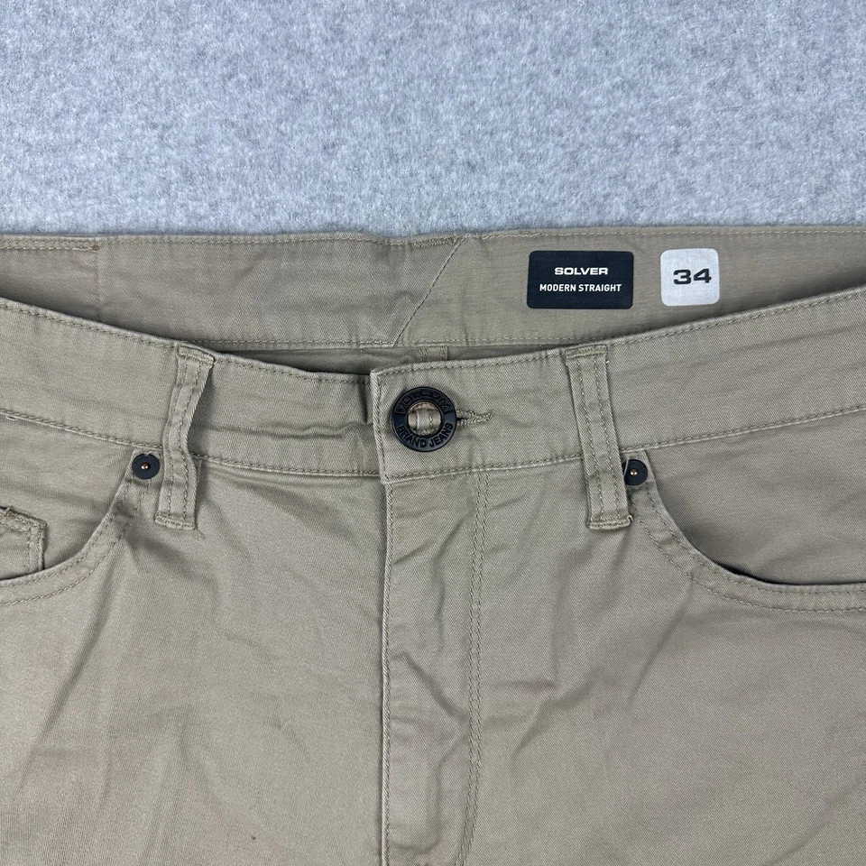 Volcom Solver Men's Light Weight 5 Pocket Shorts Size 34 Tan Zip Fly Stretch - Image 4 of 4