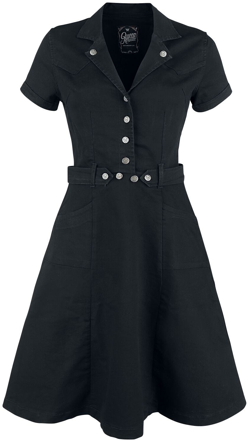 Платье для рабочей одежды Queen Kerosin Mittellanges от Kleid Damen schwarz M