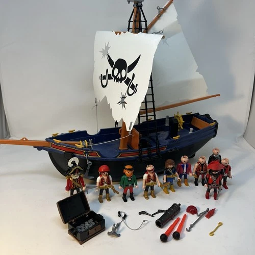 1991 vintage Playmobil Pirate Ship Corsair #5810- Incomplete