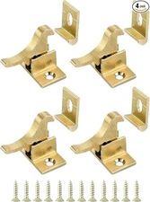 Brass Heavy Duty Elbow Latch Cabinet Door/Window Catch, 4 Pack Elbow Latches wit