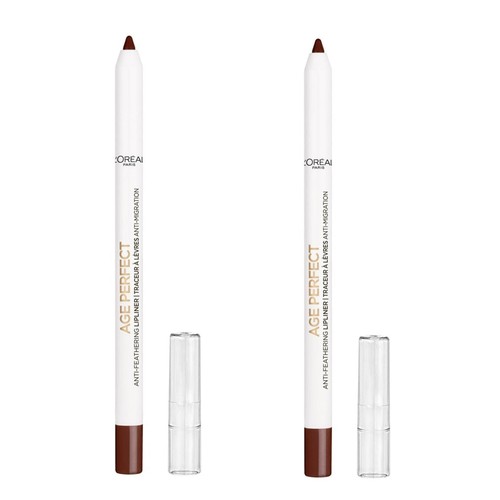 Pack of 2 L'Oreal Paris Age Perfect Anti-Feathering Lip Liner, Dark Chocolate 60 - Picture 4 of 5
