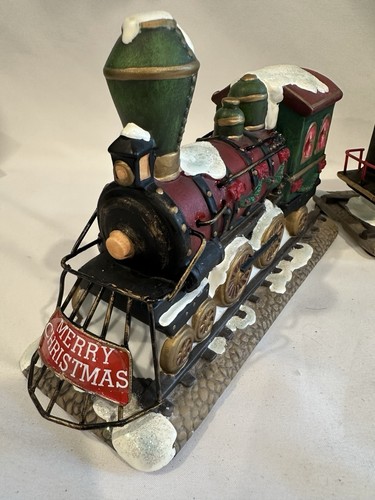 Cuadrado San Nicolás 3 Piezas “Juego Tren” Pintado a Mano Iluminado Sin Cordón - Imagen 5 de 16