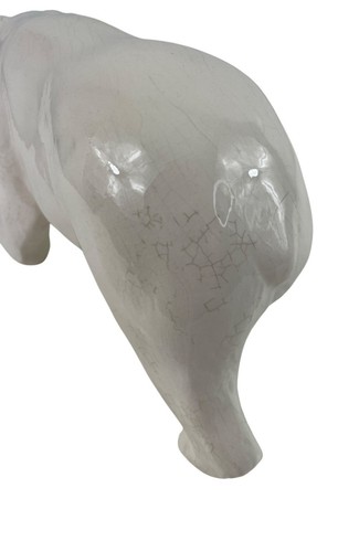 Handgefertigte Vintage Keramik Eisbär Figur mit Crackle Glasur Oberfläche - Bild 7 von 13