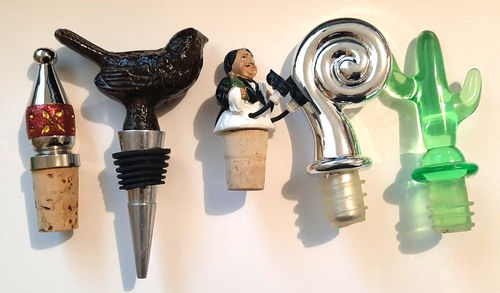 Weinflaschenverschluss Konvolut 5 Vogel Kaktus Mann Schmuck Wirbel - Bild 12 von 20