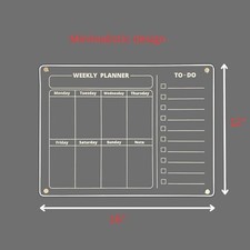 Acrylic Magnetic Weekly Calendar For  Fridge  With  Color Markers
