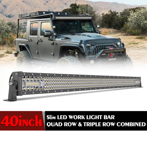 For Wrangler JEEP JK JL 40" LED Work Light Bar Combo 6500K Driving Lamp OffRoad - Imagen 10 de 62