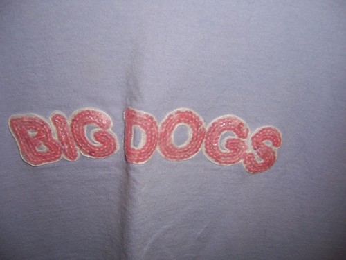 BIG DOGS Lilac w/ Pink Big Dogs Embellishment 100% Cotton T-Shirt - SIZE 26/28 - Picture 2 of 3