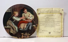 Albert Anker "Das Erste Lacheln" 1986 Suisse Langenthal 9" Plate 111224WT2-J