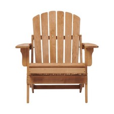 Oversize Wooden Outdoor Folding Adirondack Chair with Pre-Assembled BackRest