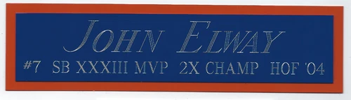 JOHN ELWAY DENVER BRONCOS NAMEPLATE FOR YOUR AUTOGRAPHED SIGNED FOOTBALL JERSEY