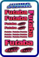 FUTABA SERVO RADIO RX TX 2.4G FLIGHT REMOTE CONTROL STICKERS FASST RED PINK B