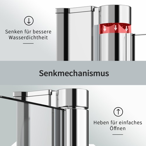 Walk-In Duschwand Falttür Duschabtrennung Duschtrennwand Duschwände B:100 120cm - Bild 11 von 14