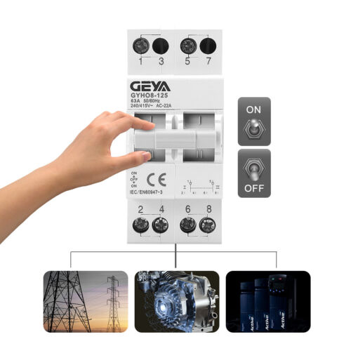 GEYA Manual Changeover Transfer Switch 1/2/3/4P 40A Dual Power ForGrid&Generator - Picture 2 of 11