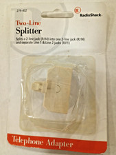 RadioShack two-line splitter, telephone adaptor. RJ14 to RJ14 and RJ11.