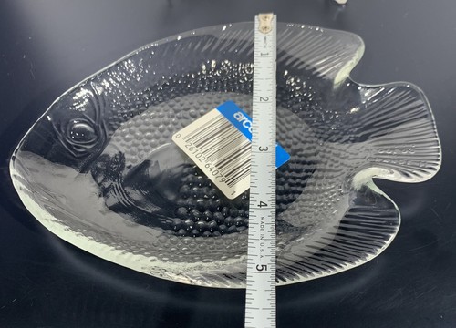VTG Set 6 New Arcoroc France Fish Poisson 6.5x5” Tempered Clear Plate Seafood - Picture 3 of 7