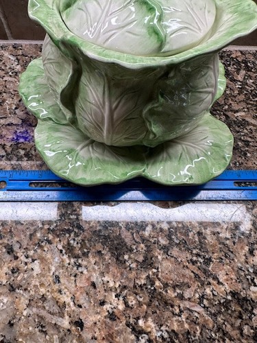 Fitz & Floyd Vegetable Garden Cabbage Covered Soup Bowl with Plate - PLEASE READ - Picture 3 of 13